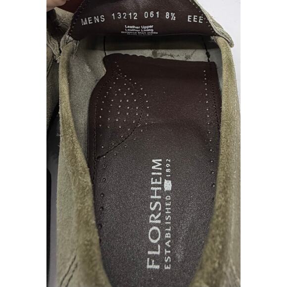 Florsheim Tuscany Bit Gray Suede Slip On Loafers Mens 8.5 EEE Triple Wide in Box - Picture 7 of 8